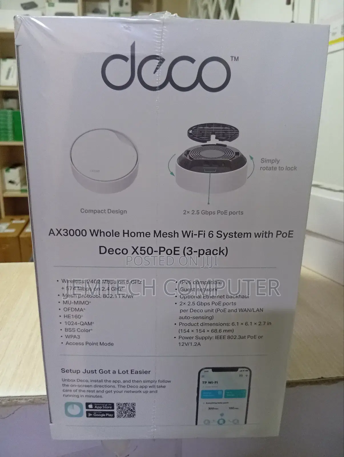 Tp-Link Deco X50 Ax3000 Home Mesh With Poe (3 Pack) - Tl-Deco X50-Poe
