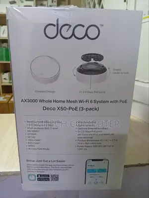 Tp-Link Deco X50 Ax3000 Home Mesh With Poe (3 Pack) - Tl-Deco X50-Poe