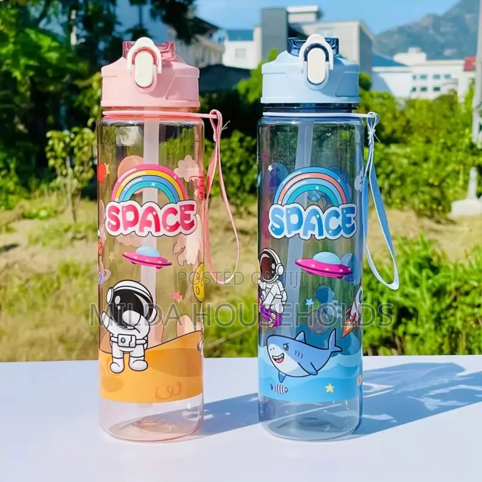900ml Large Capacity Sports Clear Water Bottle.