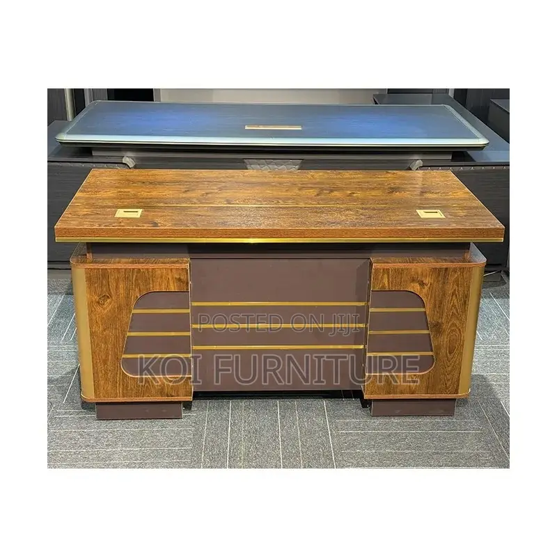 Office Desk; 140cm Executive Desk With Lockable Drawers