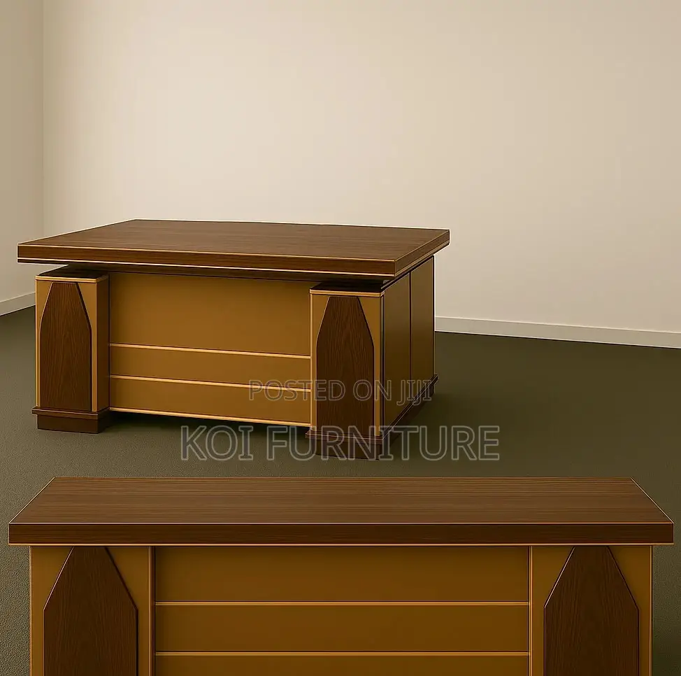 Office Desk; 140cm Executive Desk With Lockable Drawers