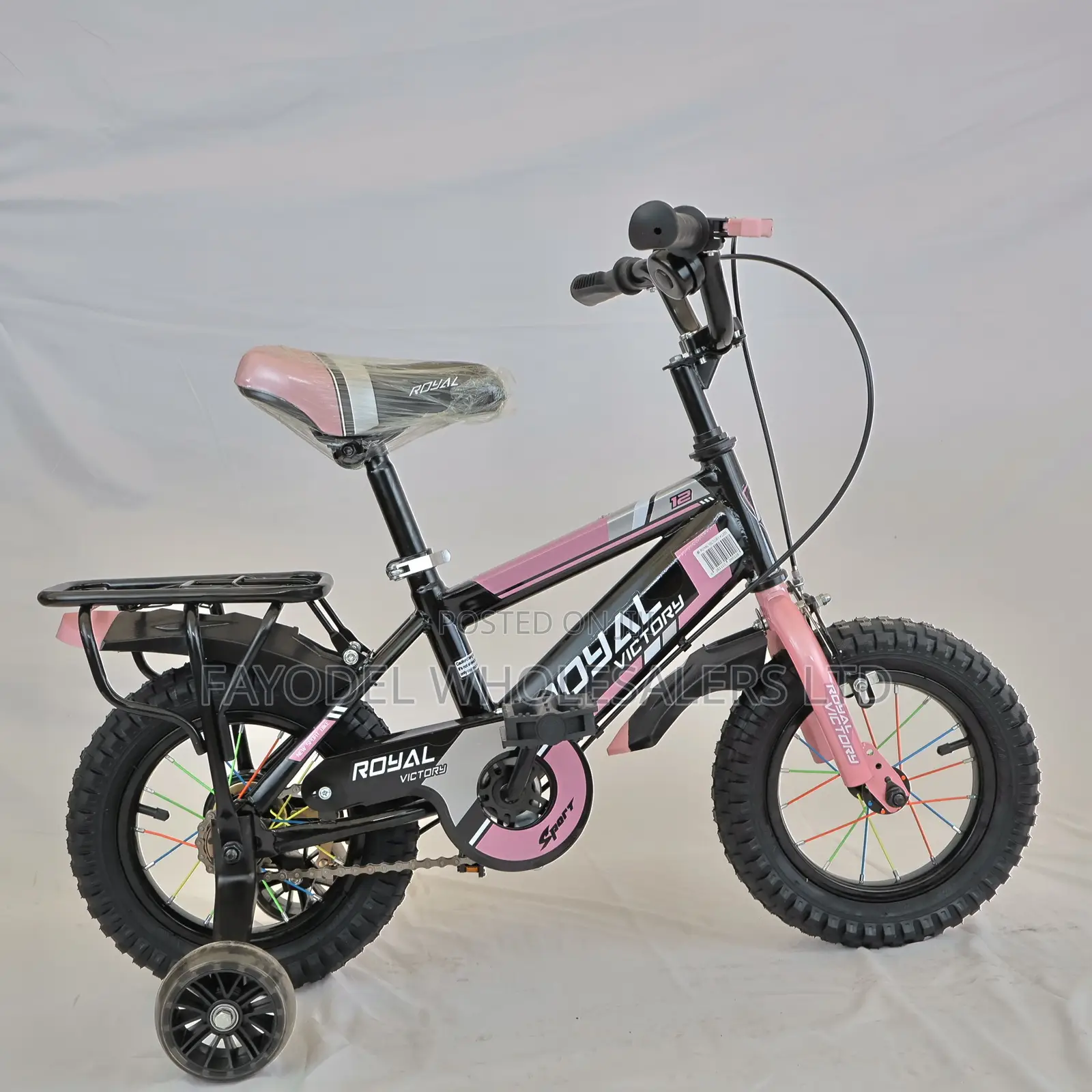 Size 12 Royal Victory Bicycle – Black Pink