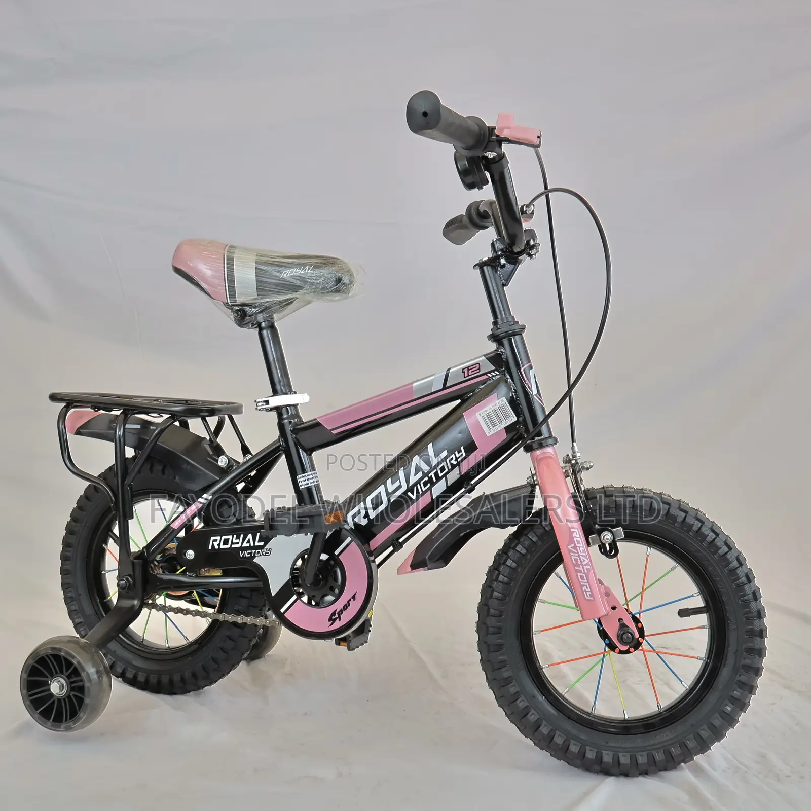 Size 12 Royal Victory Bicycle – Black Pink