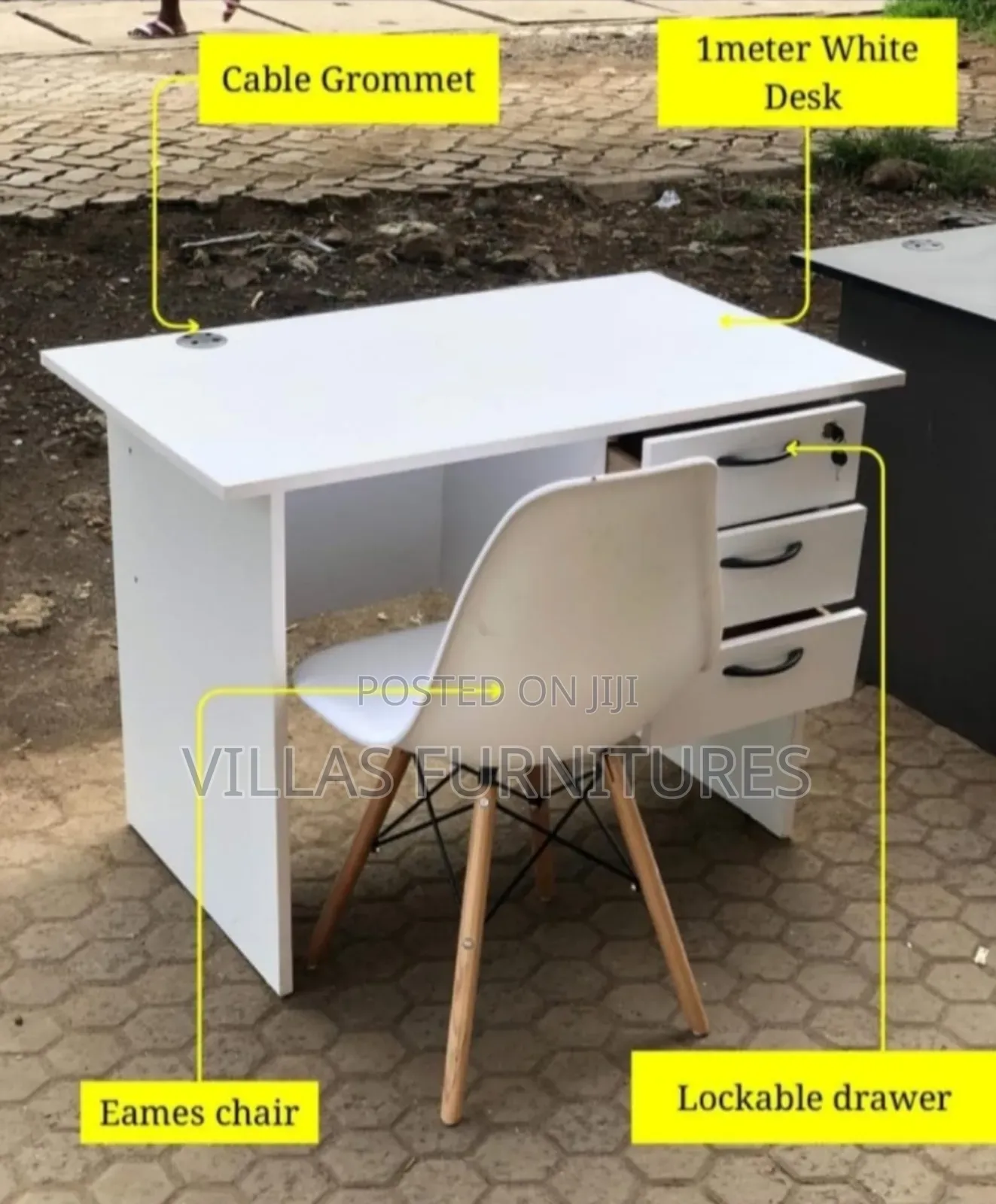 Modern Eames Chair and Desk Set