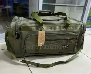 Unisex Jungle Green Canvas Material Large Multi Pockets Travel Bags