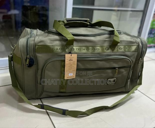 Unisex Jungle Green Canvas Material Large Multi Pockets Travel Bags