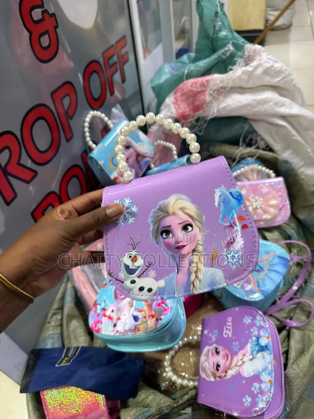 Purple Cartoon Themed Girls Mini Sling Bags