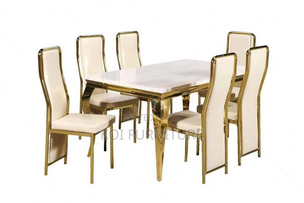 Dining Set; Six Seaters Premium Marble Table With Classical Interior - thumbnail 8