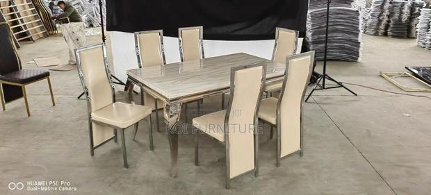 Dining Set; Six Seaters Premium Marble Table With Classical Interior - thumbnail 9