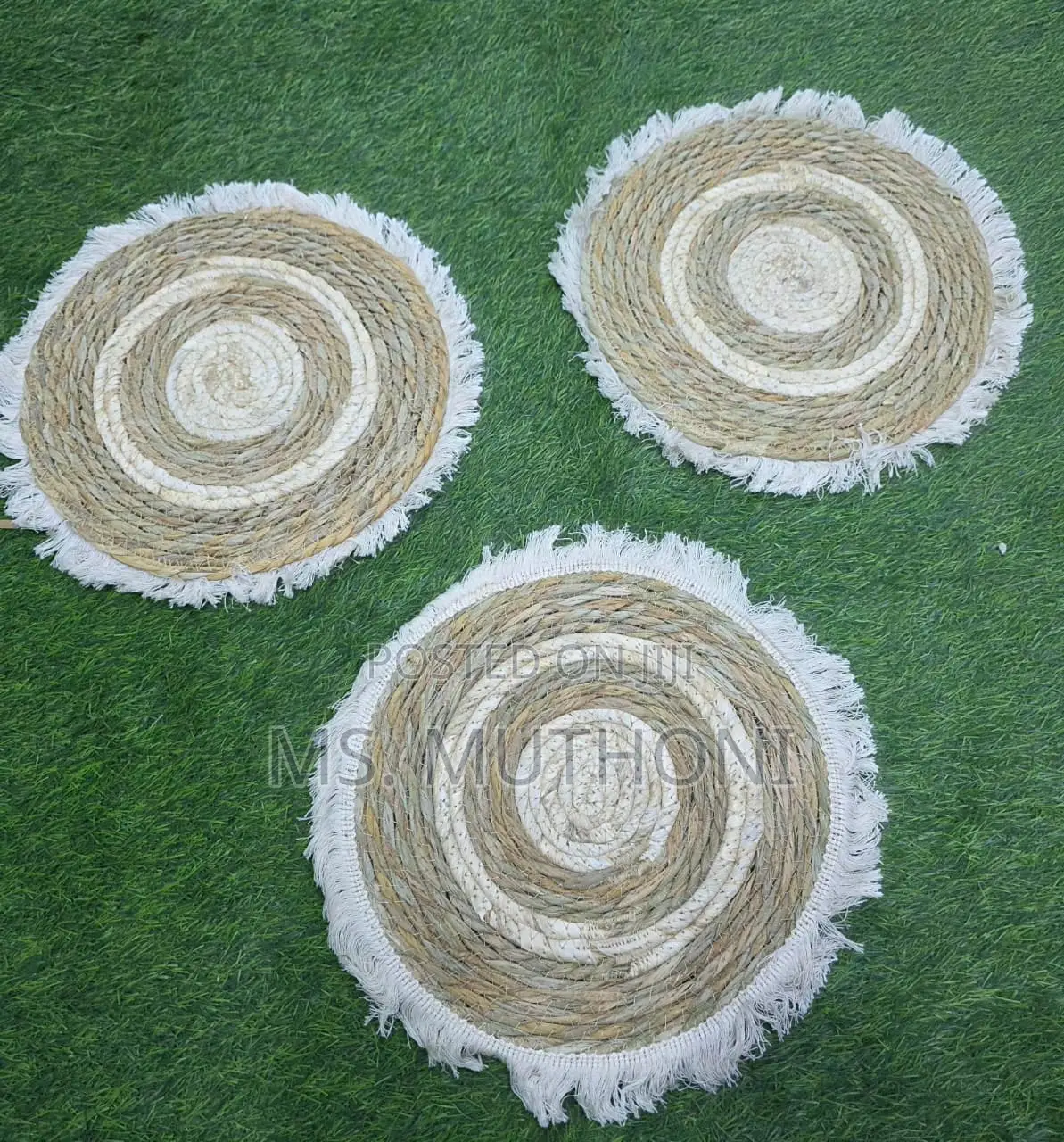 Luxury Home Decor Woven Round Rattan Placemats.