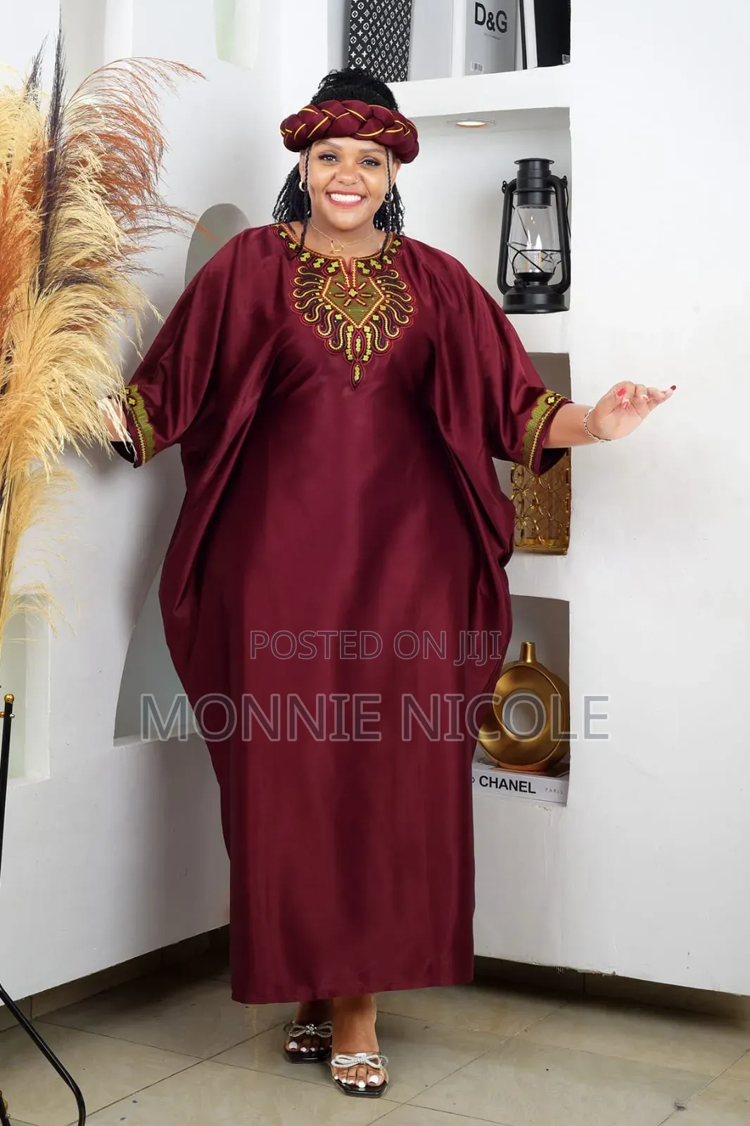 Burgundy Bubu. West African Style