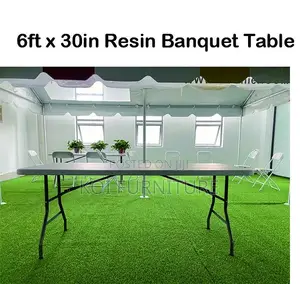 Dining Table; White Banquet Solid Plastic Outdoor Dining Table