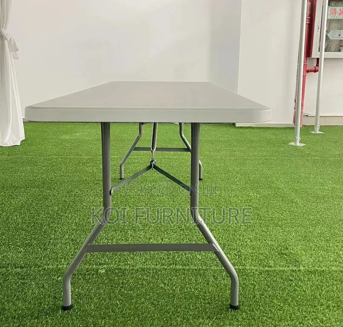 Dining Table; White Banquet Solid Plastic Outdoor Dining Table