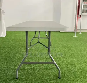 Dining Table; White Banquet Solid Plastic Outdoor Dining Table