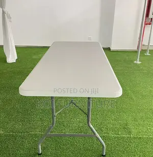 Dining Table; White Banquet Solid Plastic Outdoor Dining Table
