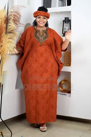 Classic Orange Kaftans Plus Headgear