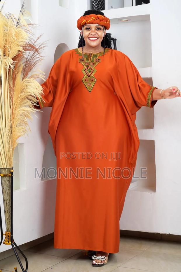 Classic Orange Kaftans Plus Headgear - thumbnail 2