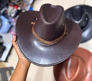 Dark Brown Leather Unisex Cowboy Cowgirl Adult Hats