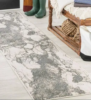 Two Tone Modern Gray Runner Rug