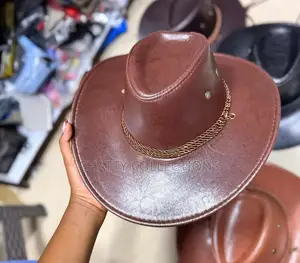 Brown Leather Unisex Cowboy Cowgirl Adult Hats