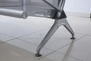 Reception Bench; 3-Seater Metallic Reception Office Waiting Bench