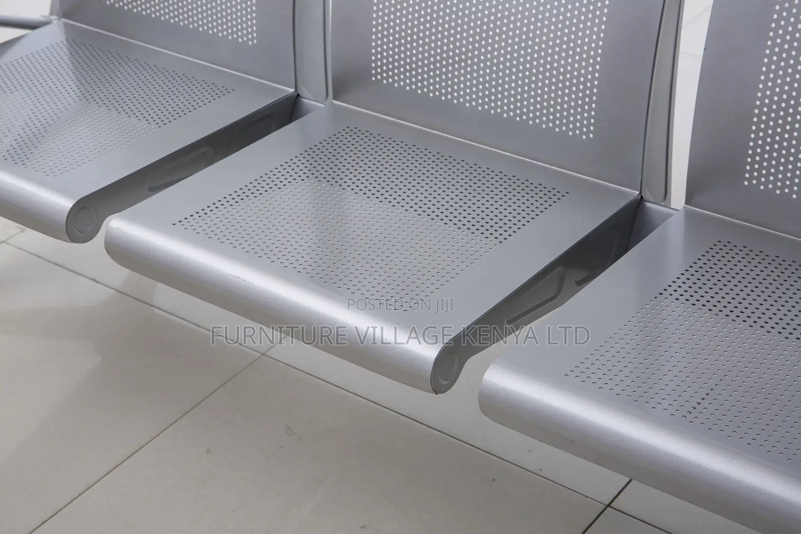 Reception Bench; 3-Seater Metallic Reception Office Waiting Bench