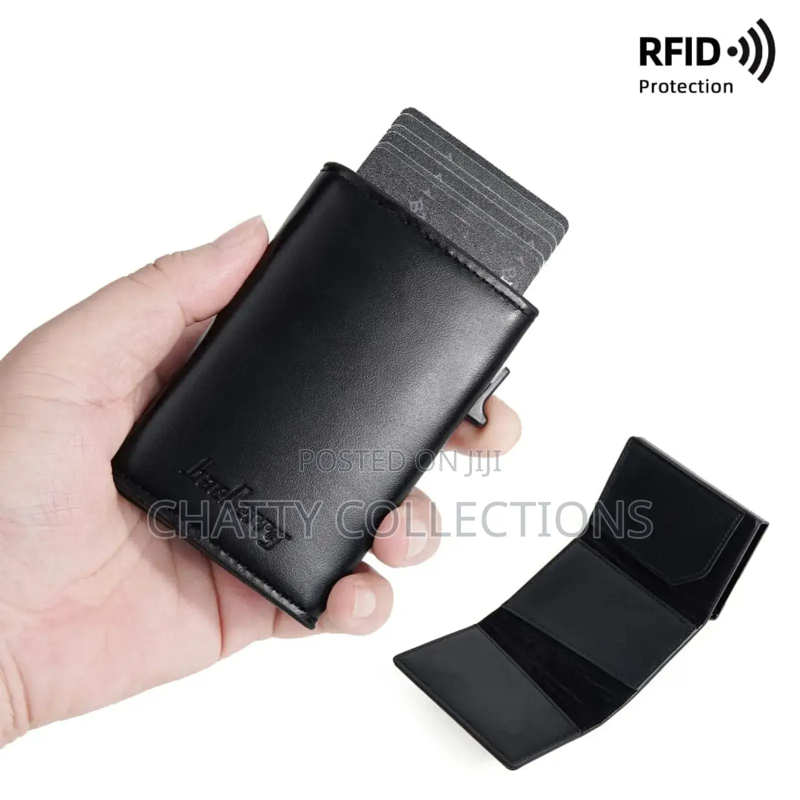 Black Rfid Quality Genuine Leather Baellery Wallets