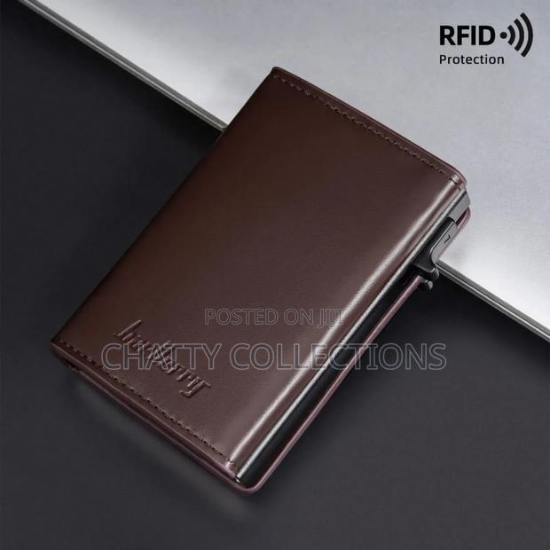 Coffee Brown Rfid Quality Genuine Leather Baellery Wallets - thumbnail 5