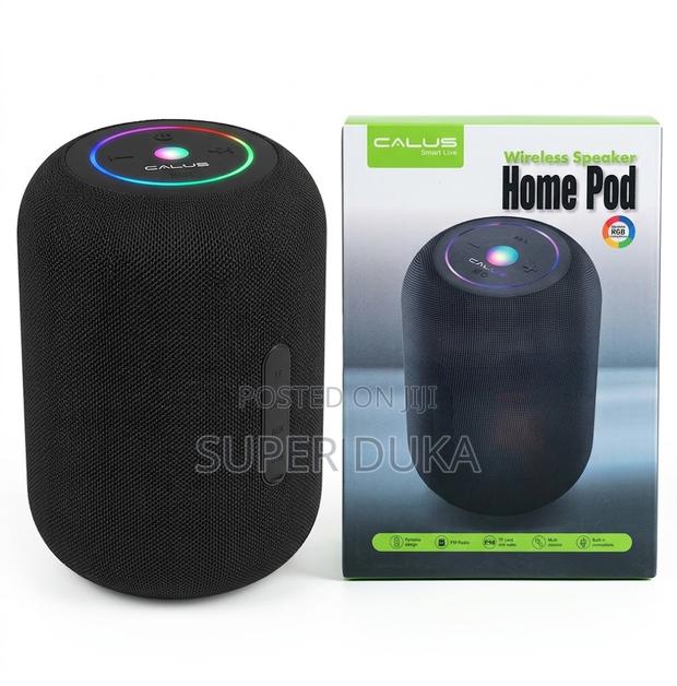 Calus Home Pod Wireless Speaker - 360° RGB Light, Heavy Bass, Fm Radio