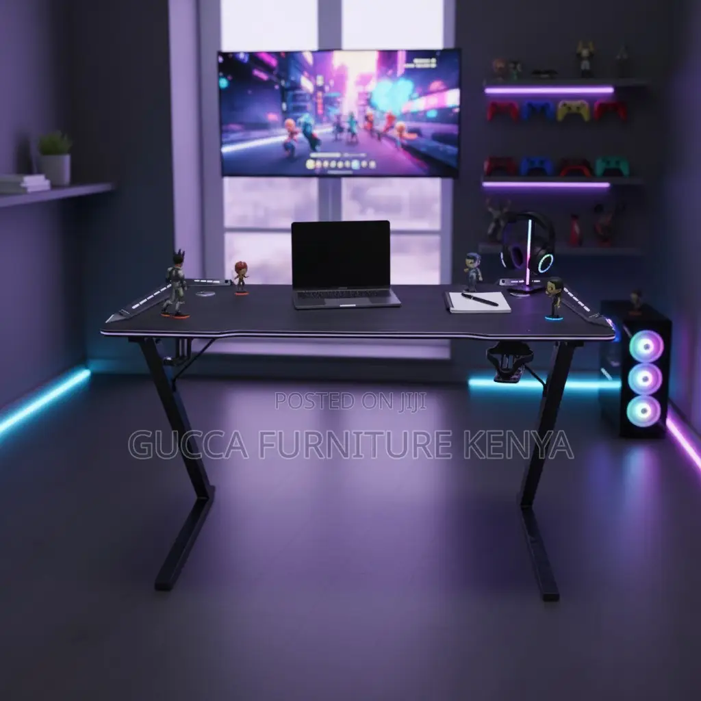 Z Shaped Black Gaming Modern Desk
