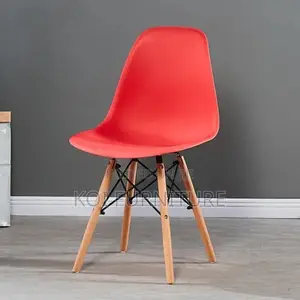 Dining Chaisr; Eames Plastic Dining Chair With Wooden Legs