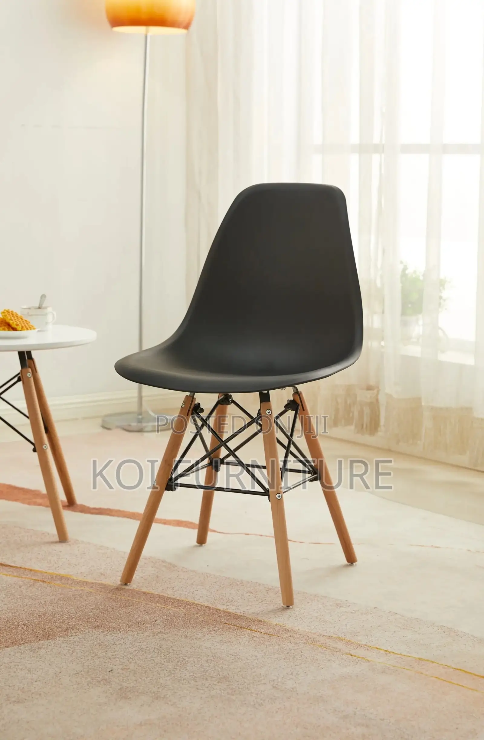 Dining Chaisr; Eames Plastic Dining Chair With Wooden Legs