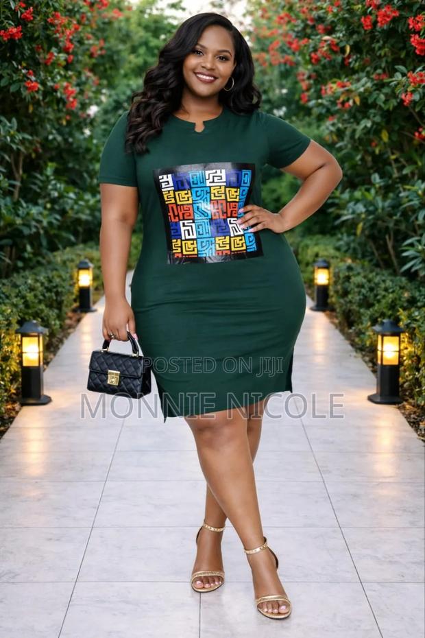 Beautiful Green Tshirt Dress.Sleek Chic
