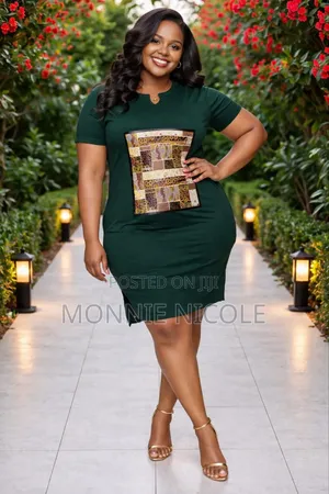 Beautiful Green Tshirt Dress.Sleek Chic