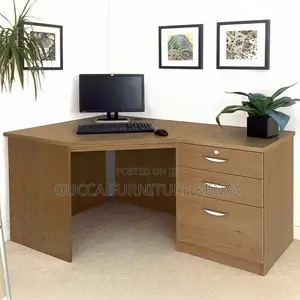 140cm Curved Brown Study Writing Desk
