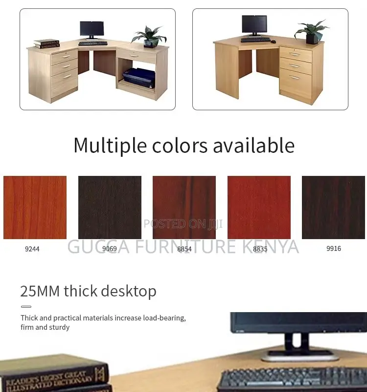 140cm Curved Brown Study Writing Desk