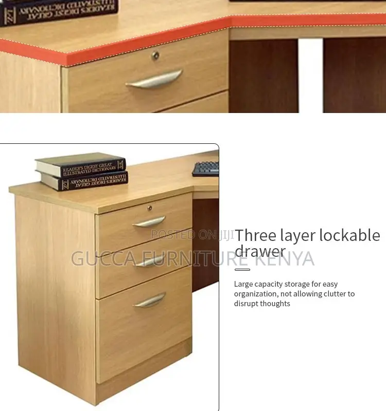 140cm Curved Brown Study Writing Desk