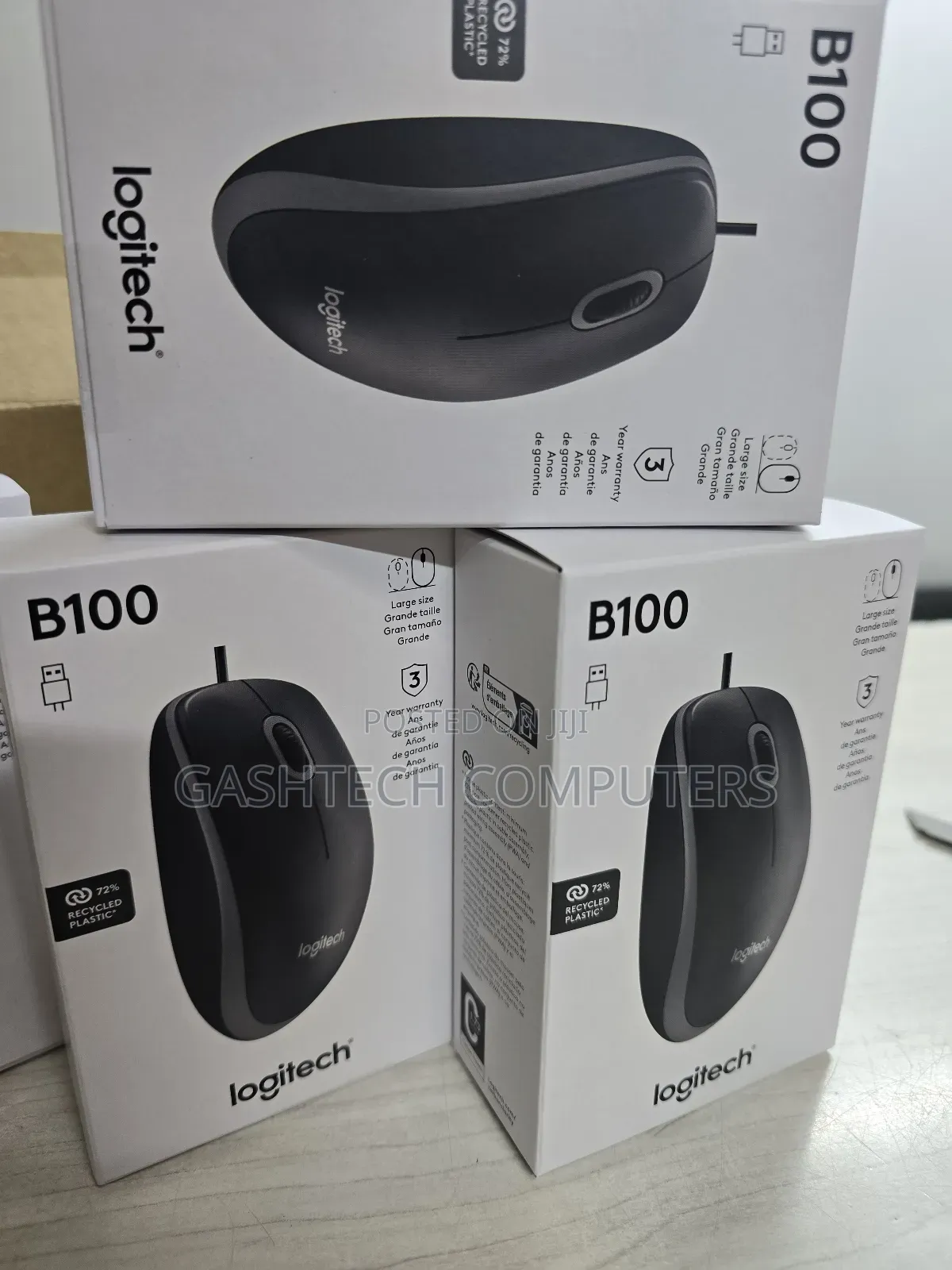 Logitech B100 Optical Usb Corded Mouse