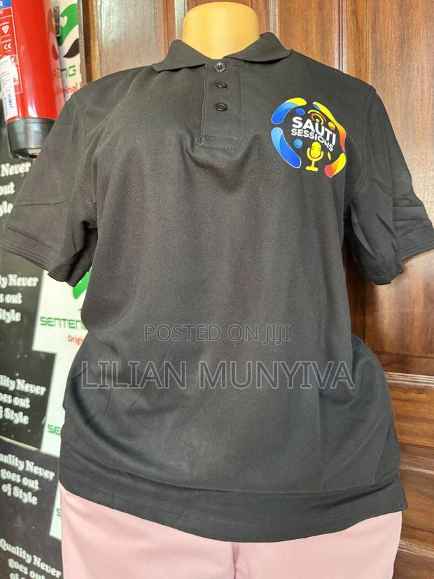 Branded Black Polo Shirt - main view