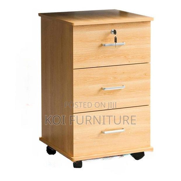Office Cabinet; Three Drawered Pedestal Executive Home Office Cabinet - thumbnail 5
