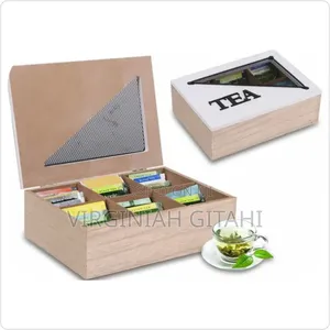 6 Compartments Wooden Teabag / Coffee Organizer