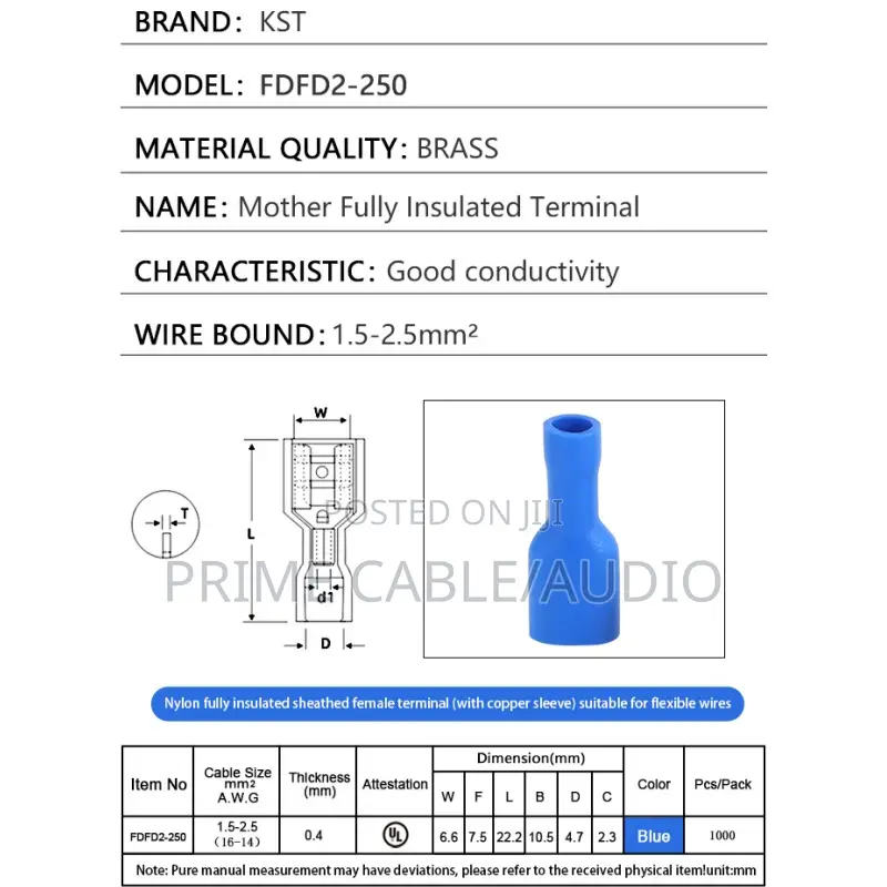 Fully Insulated Female Terminal Lugs (1.5–2.5mm)