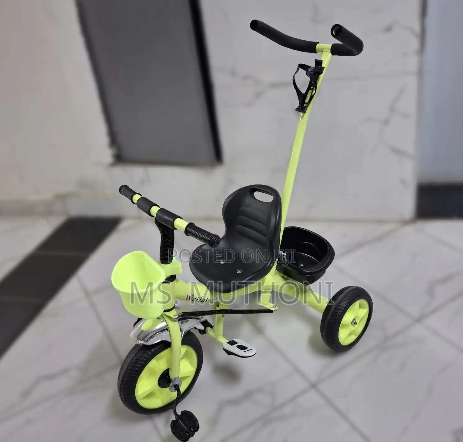 Happy Day Children's Tricycle With a Parental Push Handle