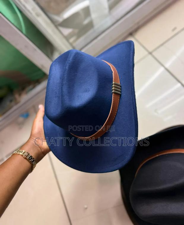 Navy Blue Timeless Unisex Cowboy Hat Cowgirl Hat With Gold Chain