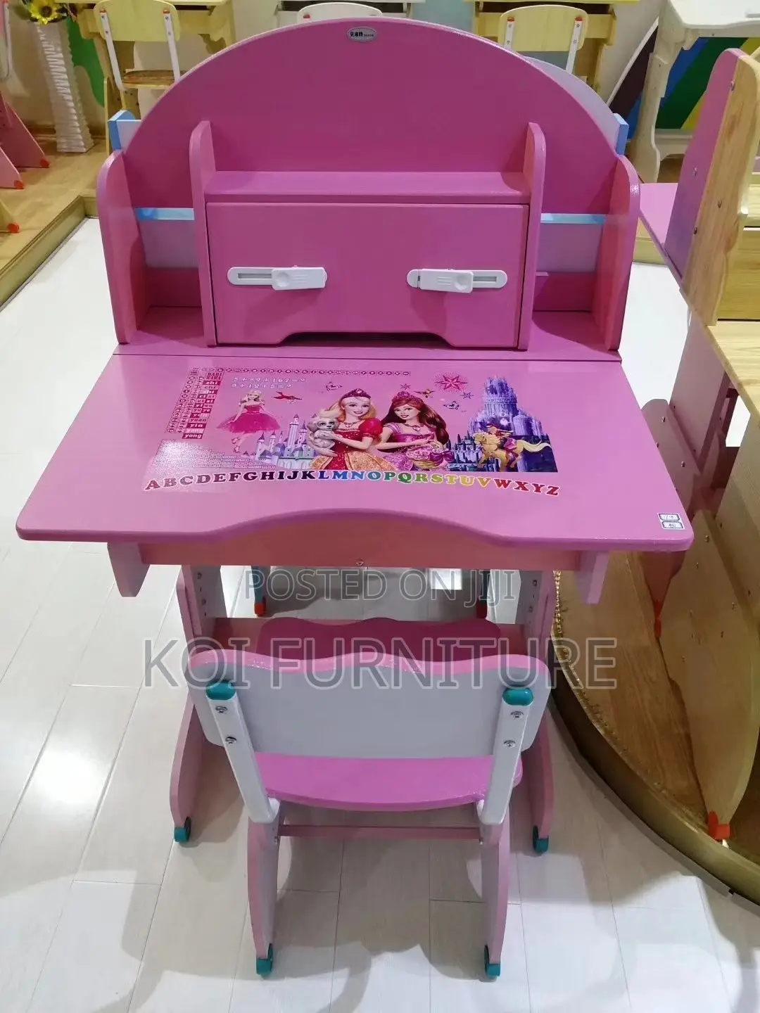 Home Desk; Home Study Colored Desk Chairs Set Perfect for Growing Kids