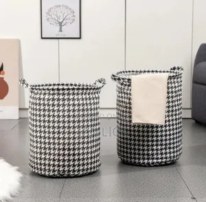 Foldable Houndstooth Laundry Hamper –Zy