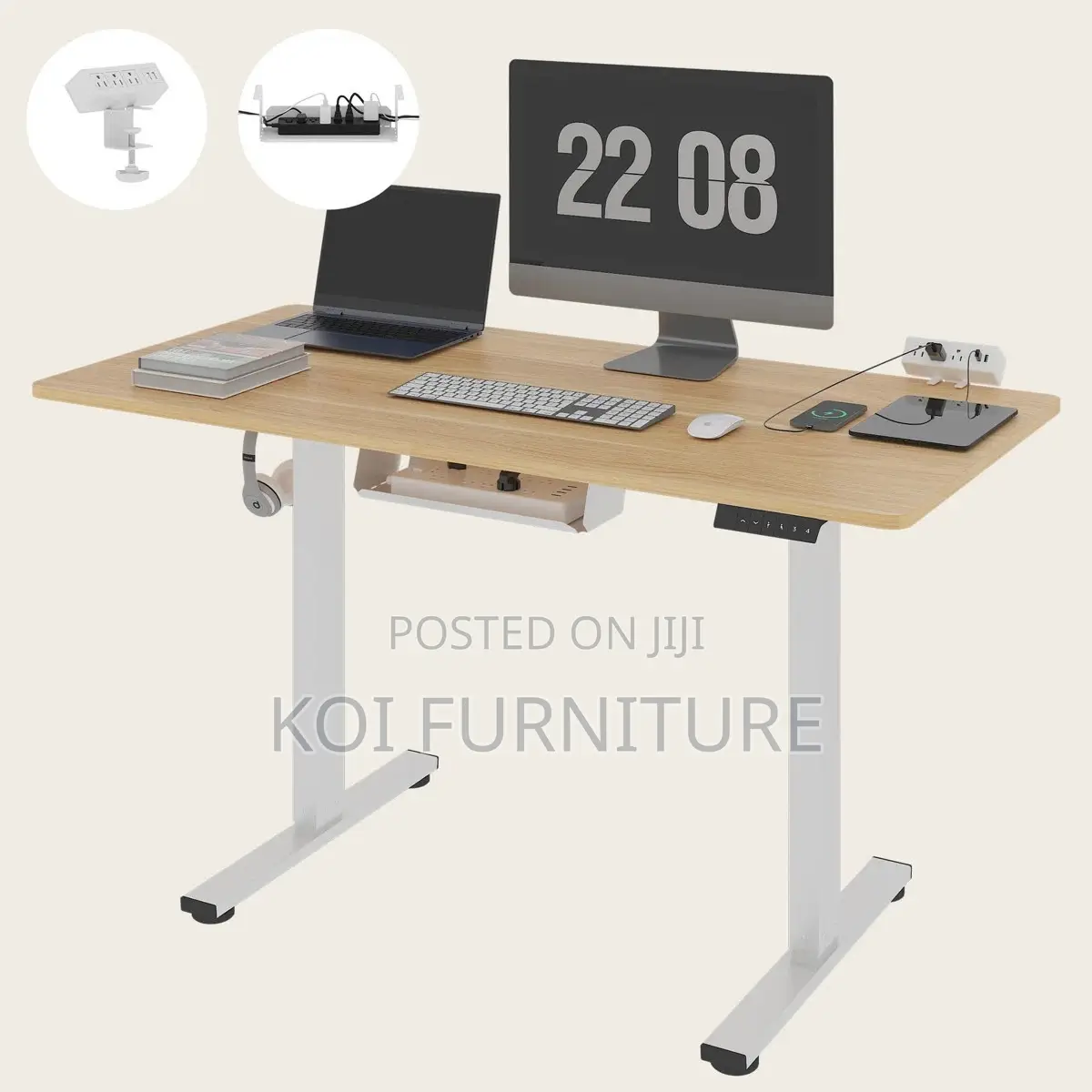 Office Desk; 1.2m Ergonomic Adjustable Compact Home Office Desk