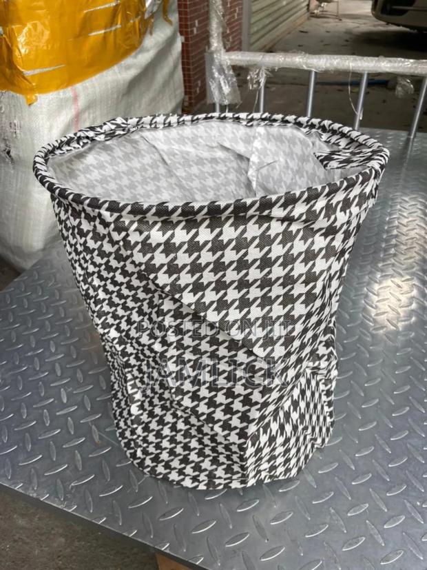 Foldable Houndstooth Laundry Hamper –Zy - thumbnail 2