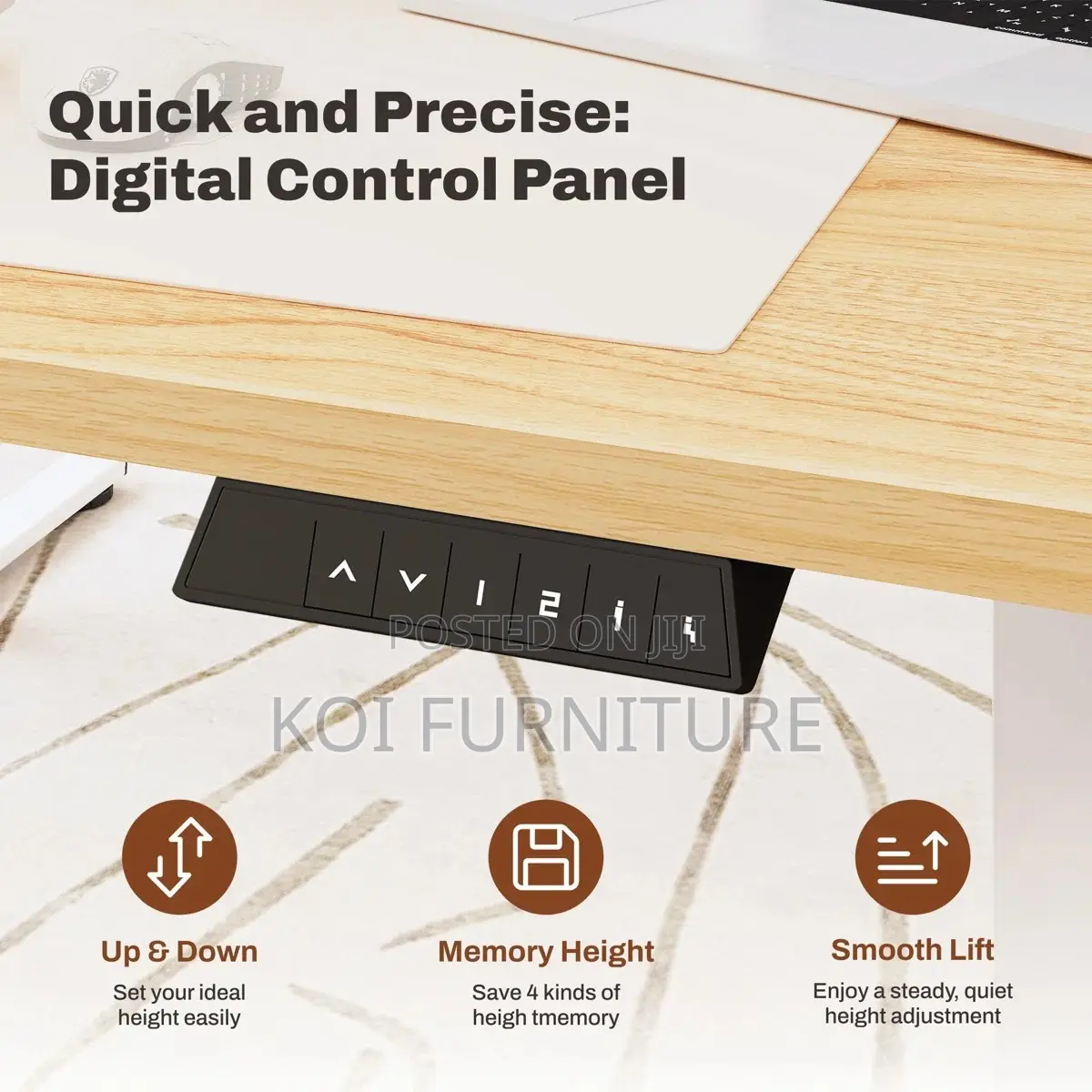 Office Desk; 1.2m Ergonomic Adjustable Compact Home Office Desk