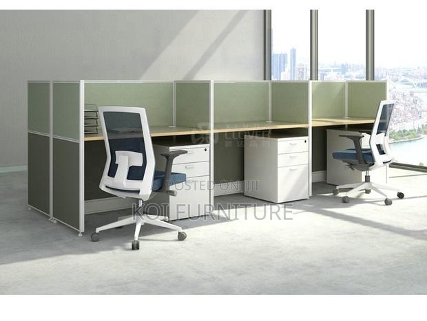 Workstations; Blue Four Users MDF Made Executive Partioned Workstation - thumbnail 3